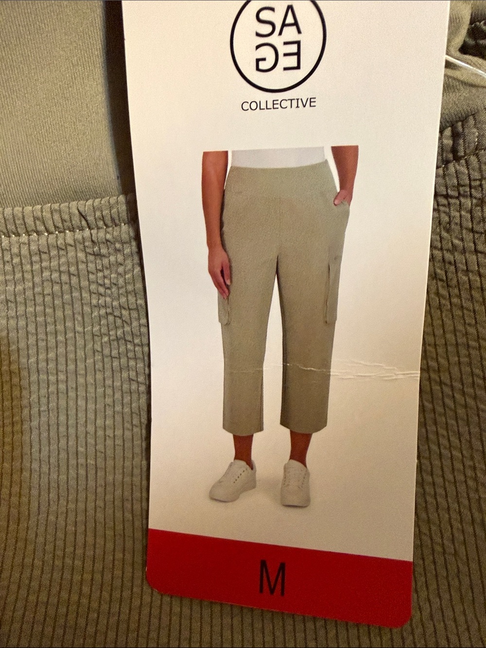 Sage Collective Green Cargo Capri Pants M, XL NWT